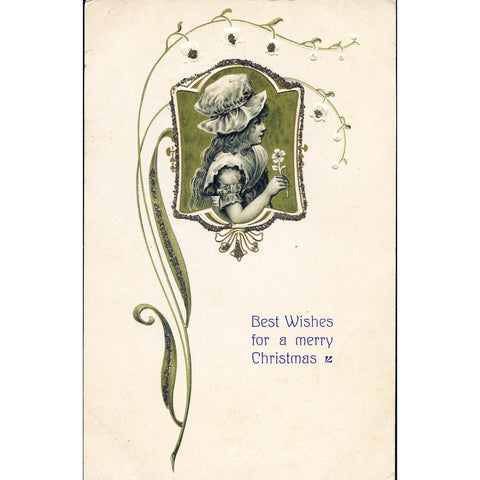 Christmas Postcard 'Best wishes for a Merry Christmas'