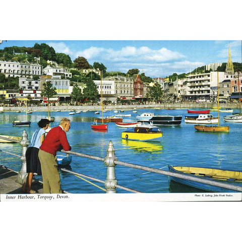 John Hinde Original Postcard 'Inner Harbour, Torquay, Devon'