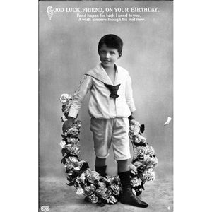 EAS Real Photo Postcard 'Good Luck, Friend, on your Birthday'