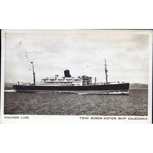 Photographic Postcard 'Anchor Line: Twin Screw Motor Ship Caledonia'