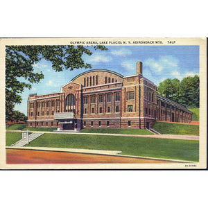 C. W. Hughes & Co. Linen Postcard 'Olympic Arena, Lake Placid, N.Y.'