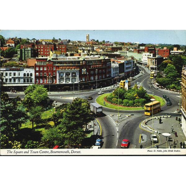 John Hinde Original Postcard 'The Square and Town Centre, Bournemouth, Dorset'