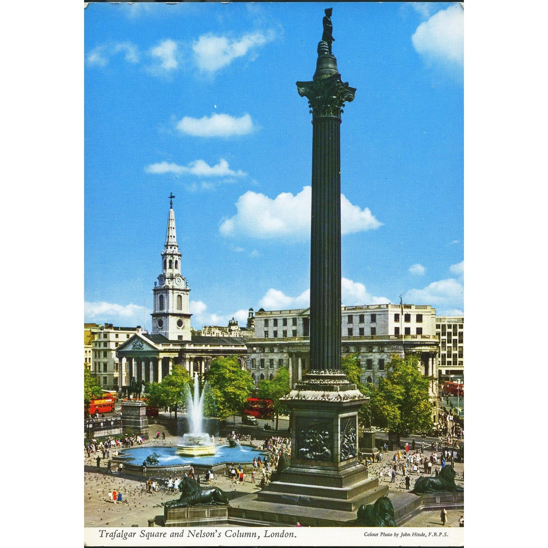 John Hinde Original Postcard 'Trafalgar Square and Nelson's Column, London'