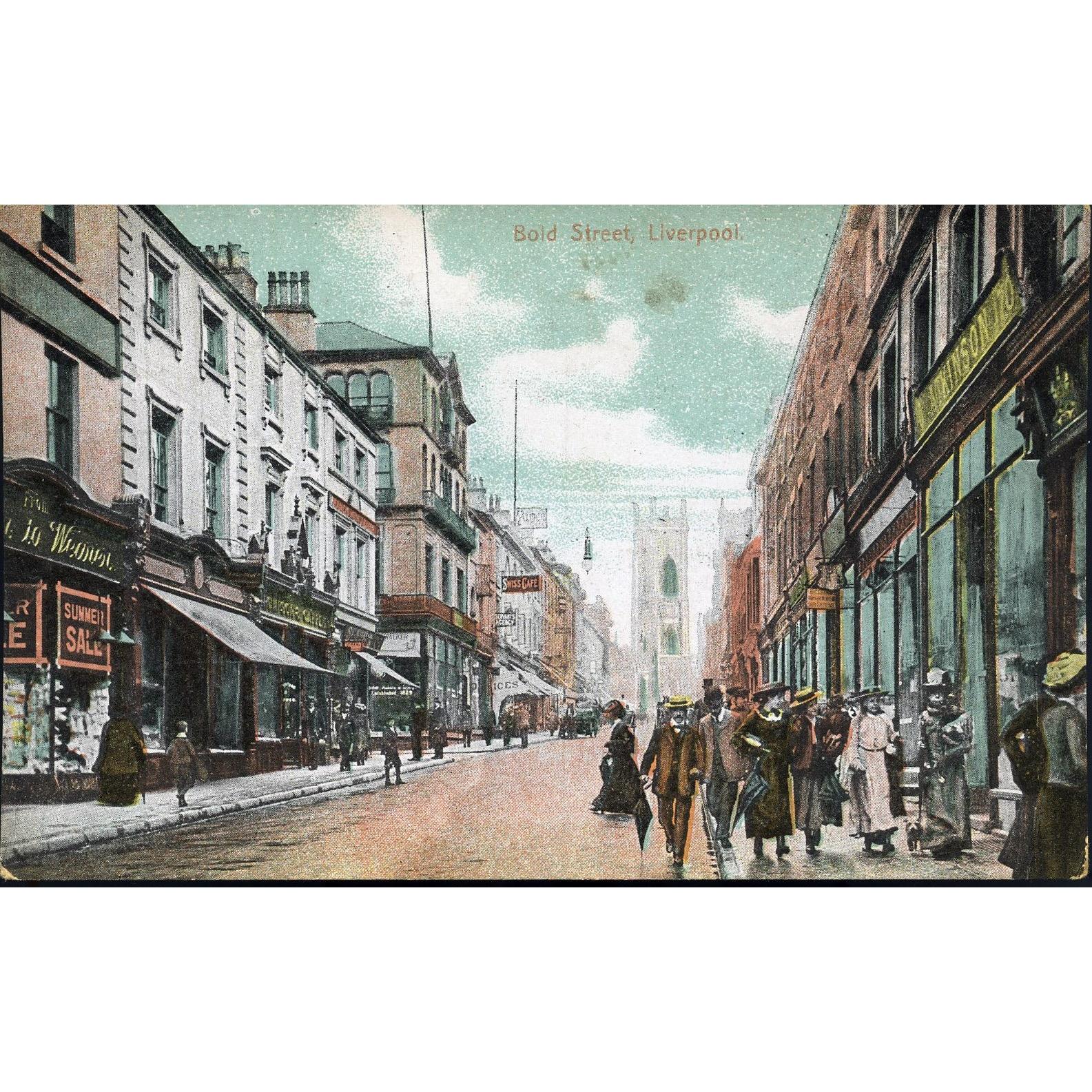 Printed Image Postcard 'Bold Street, Liverpool'