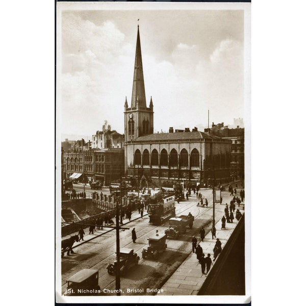 Real Photograph Postcard 'St. Nicholas Church, Bristol Bridge'