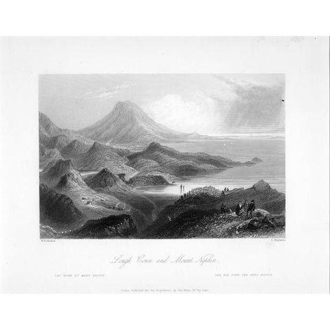 Engraving Lough Conn and Mount Nephin' 1841