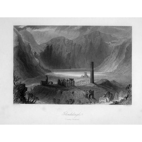 Engraving 'Glendalough' 1841