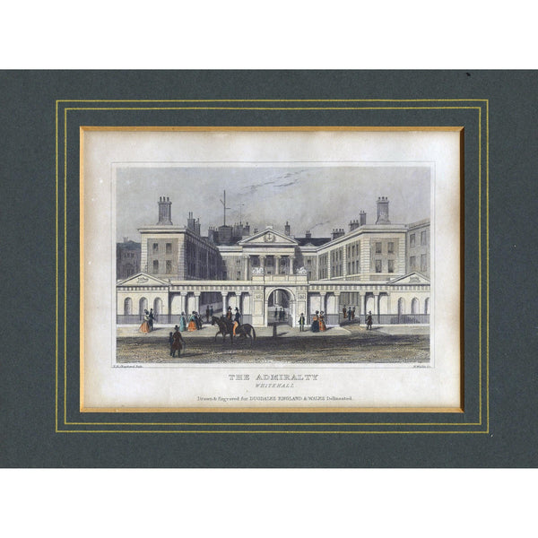 Steel Engraving 'The Admiralty, Whitehall', c. 1840