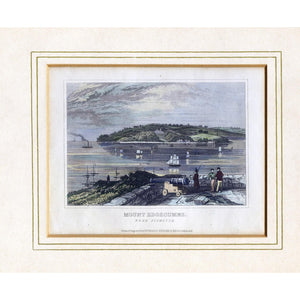 Steel Engraving 'Mount Edgecumbe', c. 1840