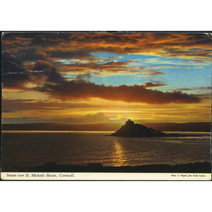 John Hinde Original Postcard 'Sunset over St. Michael's Mount, Cornwall'