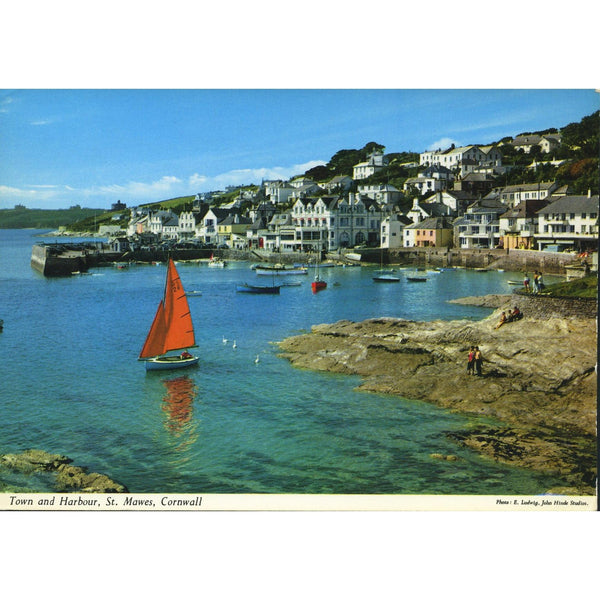 John Hinde Original Postcard 'Town and Harbour, St. Mawes, Cornwall'