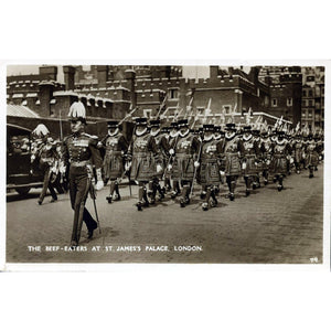 Real Photograph Postcard 'The Beef-eaters at St. James's Palace, London'