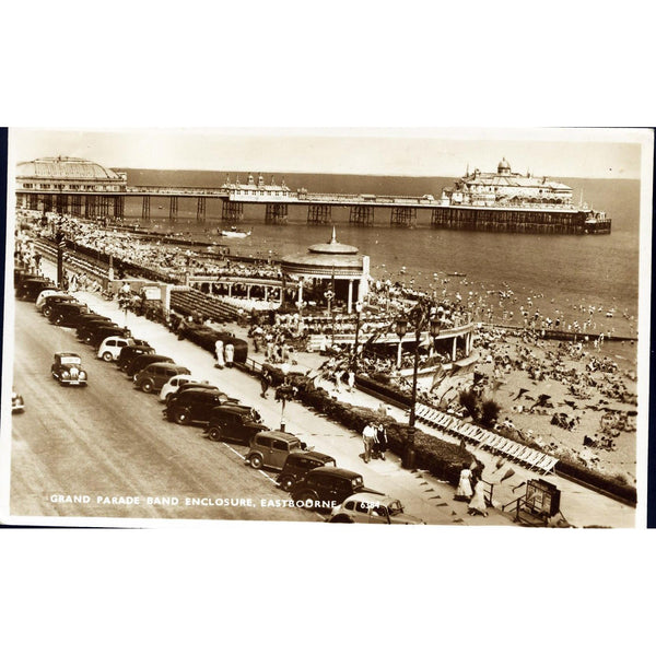 'Norman Hastings' Real Photograph Postcard 'Grand Parade Band Enclosure, Eastbourne'