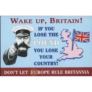 'This England' Campaign Postcard 'Wake up, Britain! If you lose the pound, you lose your country!'