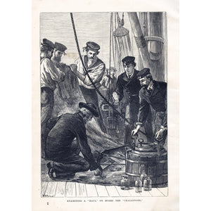 Maritime Print 'Examining a 'haul' on board the 'Challenger''