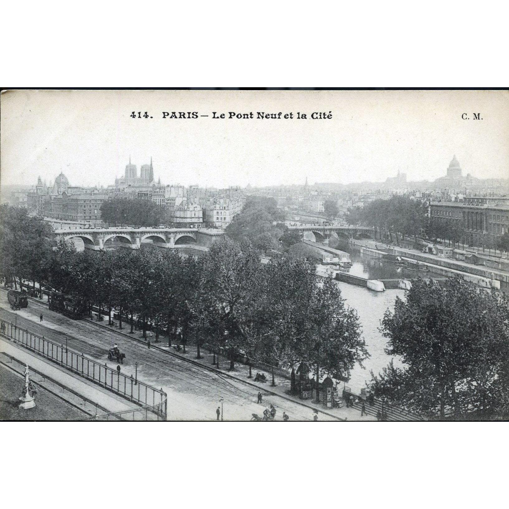 Photographic Postcard 'Paris - Le Pont Neuf et la Cite'