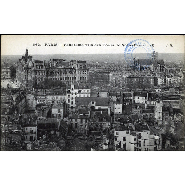 Photographic Postcard 'Paris - Panorama pris des Tours de Notre-Dame'