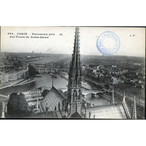 Photographic Postcard 'Paris - Panorama pris des Tours de Notre-Dame'