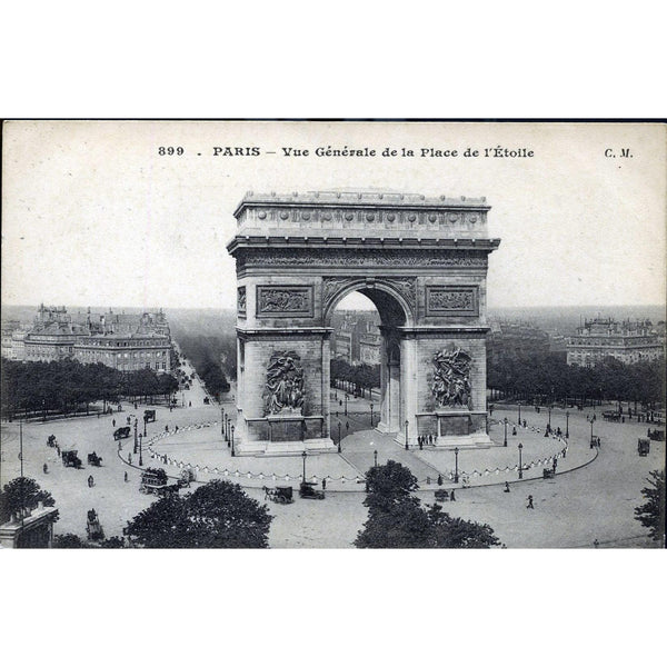 Photographic Postcard 'Paris - Vue Generale de la Place de l'Etoile'