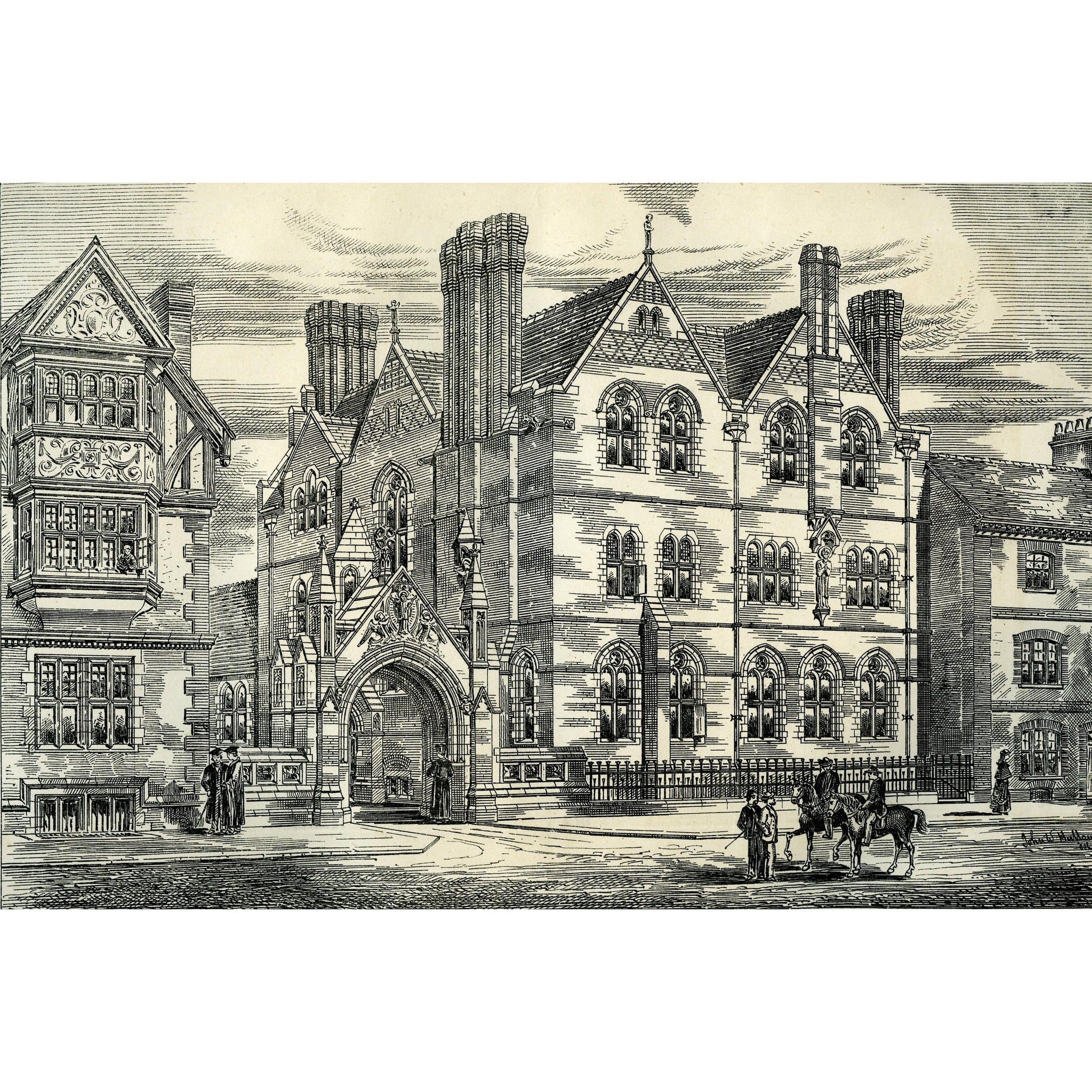 Architectural Print 'The Presbytery of St. Aloysius, Oxford' 1881