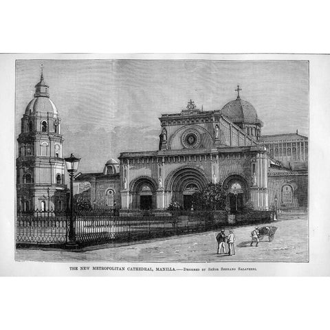 Architectural Print 'The New Metropolitan Cathedral, Manilla'