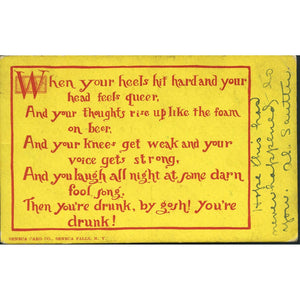 Seneca Card Co. Postcard 'When your heels hit hard'