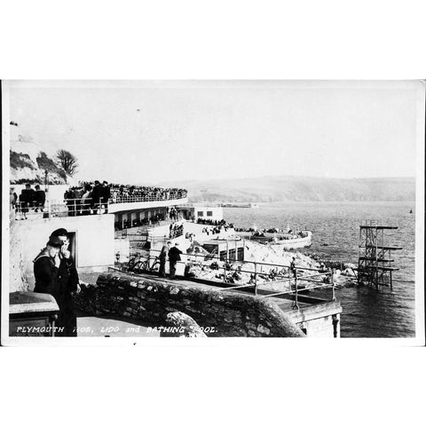 RA Series Real Photograph Postcard 'Plymouth Hoe, Lido and Bathing Pool'