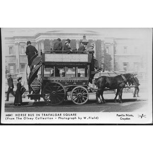 Real photograph Postcard 'Horse Bus in Trafalgar Square'