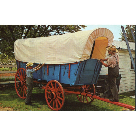 'Heart of Amishland' 'Postcard 'Old Covered Wagon'