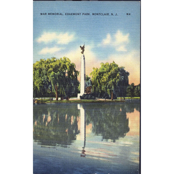 'Tichnor Quality Views' Linen postcard 'War Memorial, Edgemont Park, Montclair, N. J.'