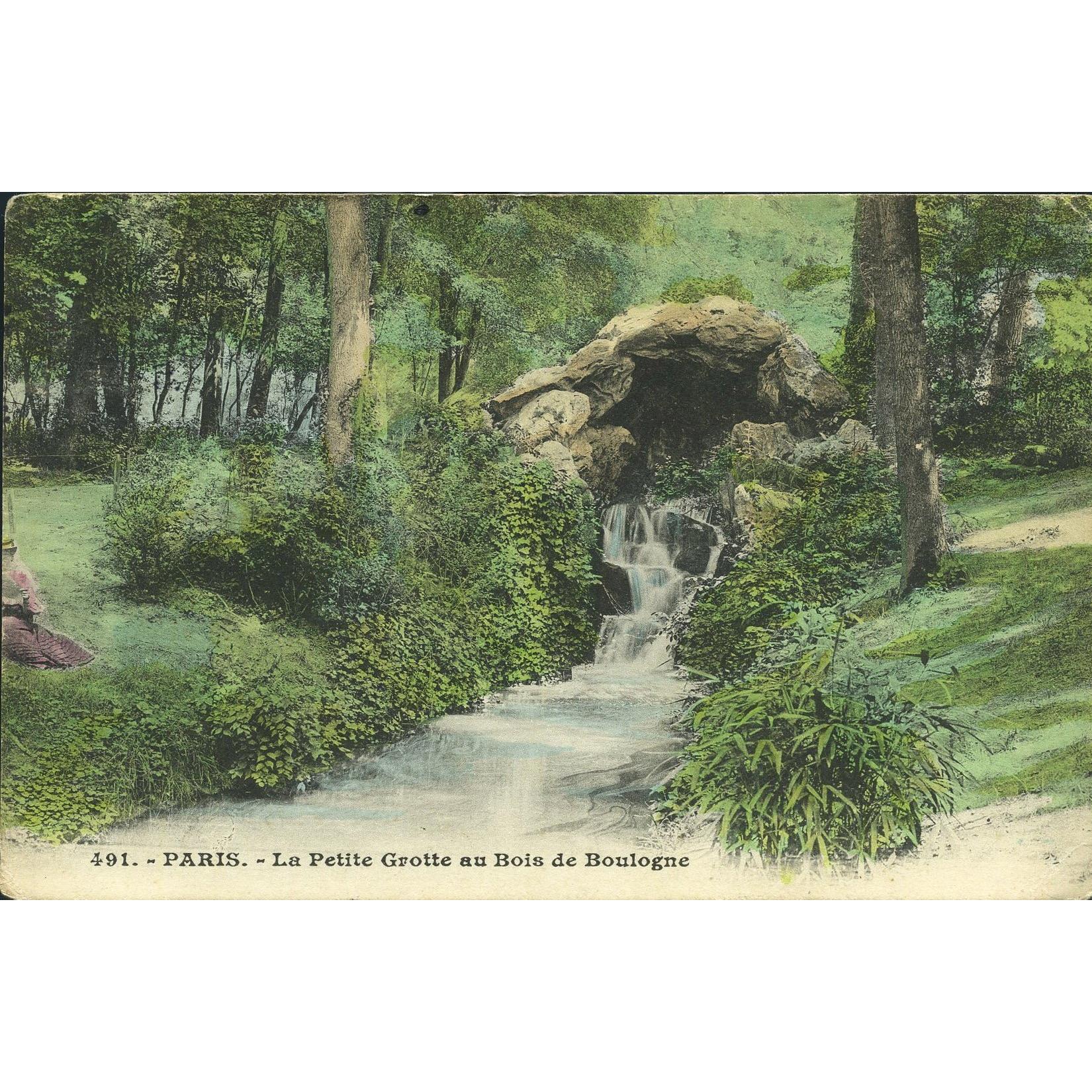 Colour Photographic Postcard 'Paris. - La Petite Grotte au Bois de Boulogne'