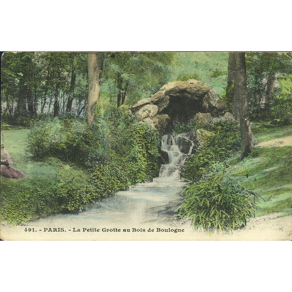 Colour Photographic Postcard 'Paris. - La Petite Grotte au Bois de Boulogne'