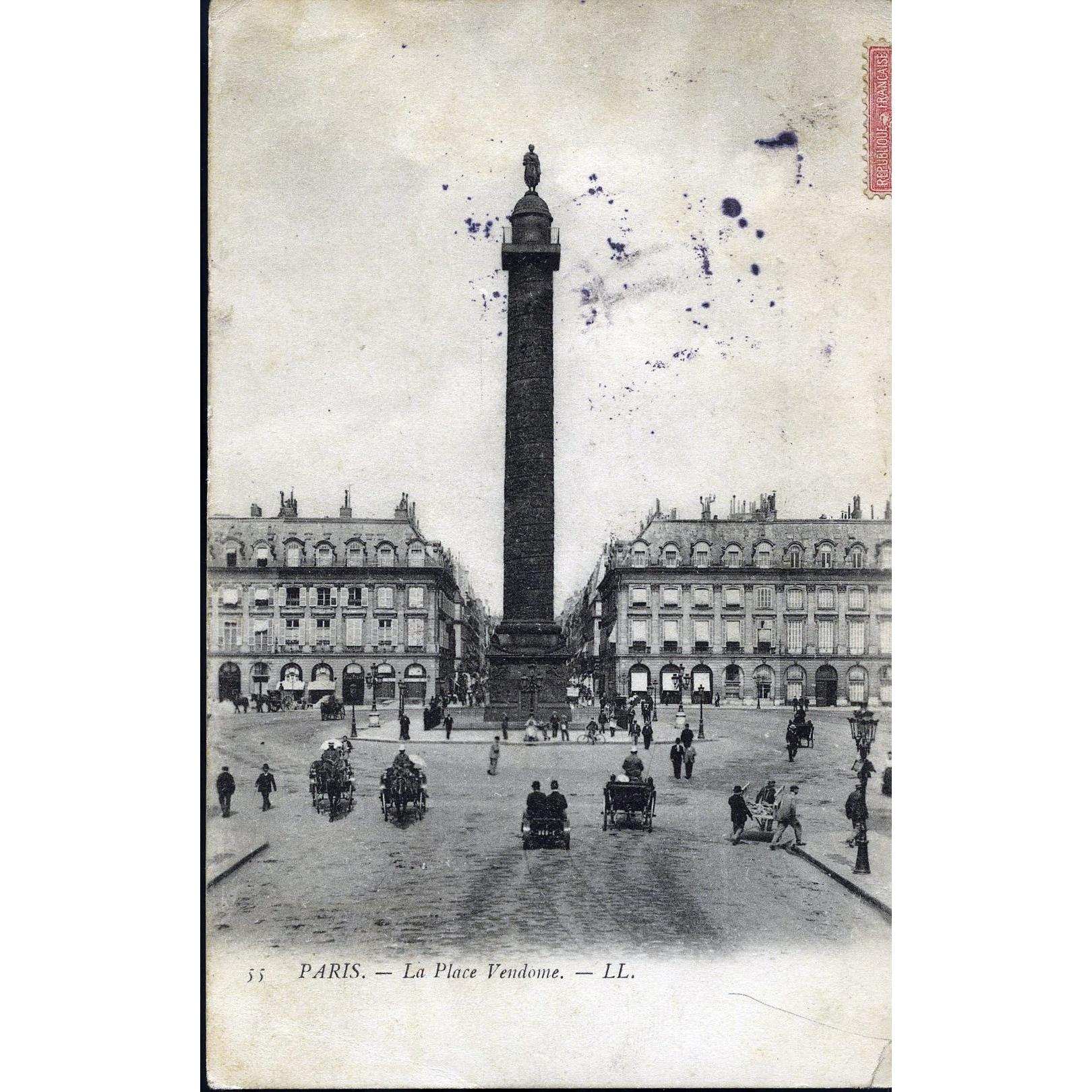 LL (Léon & Lévy) Postcard 'Paris - La Place Vendome'