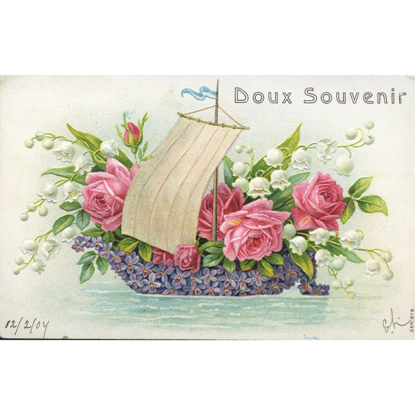 Artist Signed Greetings or Souvenir Postcard 'Doux Souvenir'