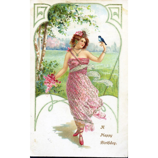 Giesen Brothers & Co. Chromolithograph Postcard 'A Happy Birthday'